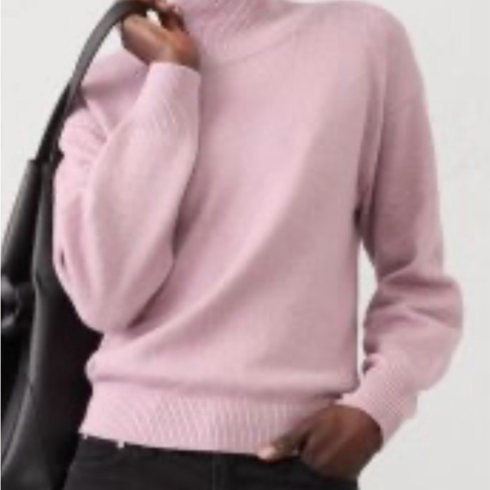 Banana Republic Soft Pink Turtleneck Sweater